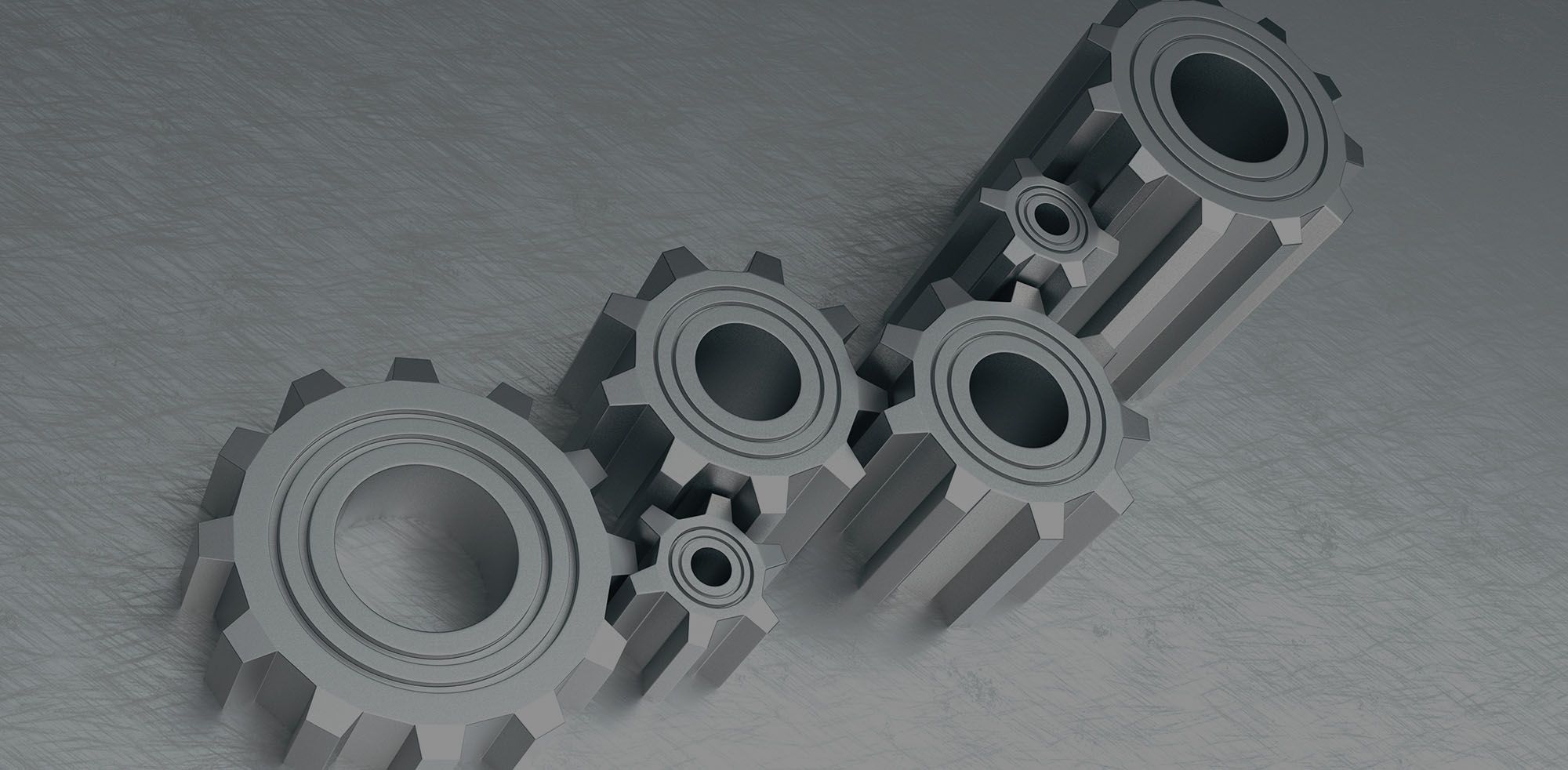 Metal gears abstract 3d design, teamwork concept.